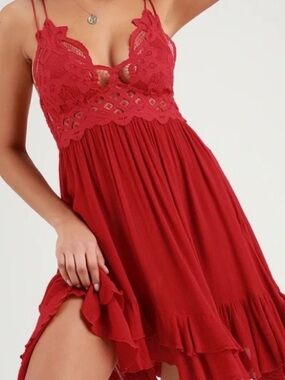 Free People Scarlet Lace dress with Double Spaghetti Straps